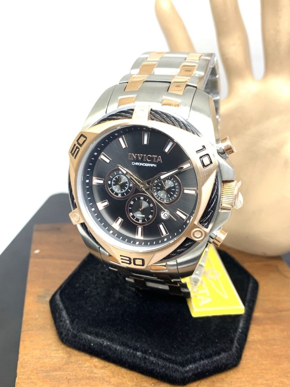 Invicta Men's Watch 34129 Bolt Quartz Chronograph Two Tone Rose Gold Silver 50mm